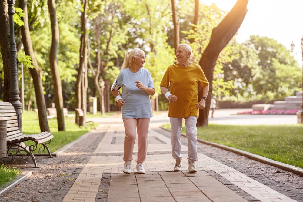 old couple walking